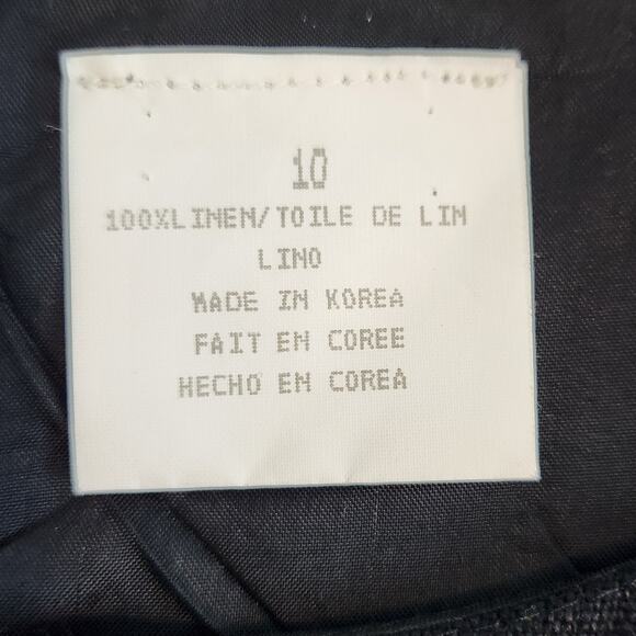 SALE Vintage Liz Claiborne Dresses Linen Embroidered Beaded Rounded Shoulder - Picture 7 of 7